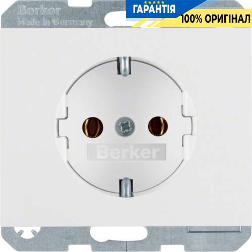 Розетка с з/к, полярно-белая, 16А/250В K.1, Berker 47157009