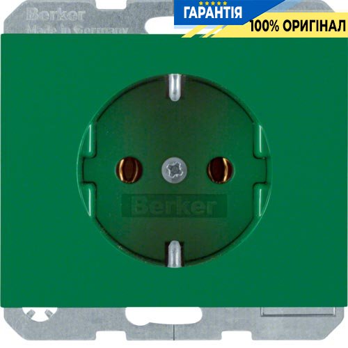 Розетка с з/к, зеленая, 16А/250В K.1, Berker 47157013