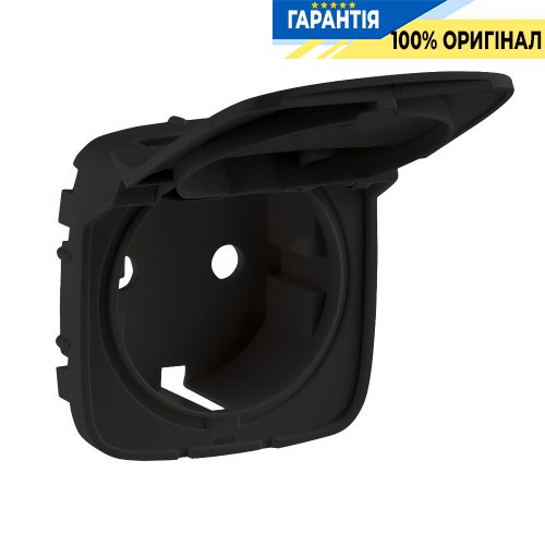 Лицьова панель розетки 2К+З із кришкою, Legrand Valena Allure, антрацит