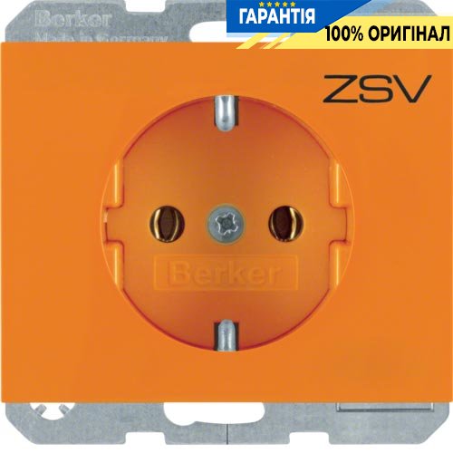 Розетка с з/к, оранжевая, 16А/250В K.1, Berker 47157014