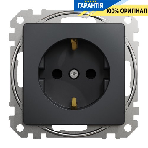 Розетка с з/к со шторками Schneider Electric «Sedna Design» SDD114022 (цвет - черный)