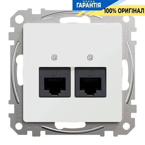 Комп'ютерна розетка 2-а RJ45 кат. 5е UTP Schneider Electric «Sedna Design» SDD111452 (колір - білий)