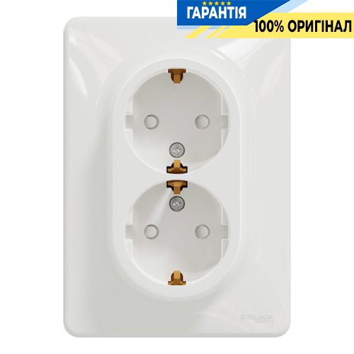 Розетка 2-а з з/к зі шторками Schneider Electric «Sedna Design» SDD311221 (колір - білий)