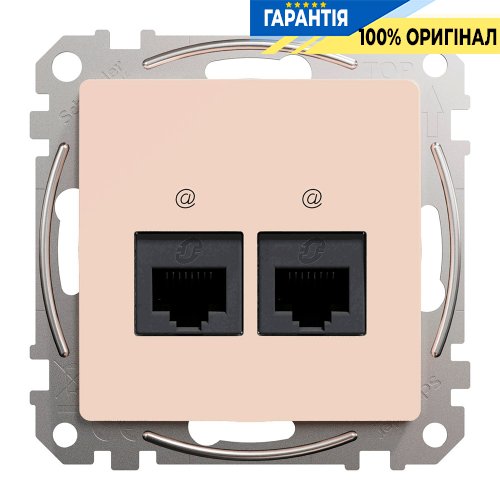 Комп'ютерна розетка 2-а RJ45 кат. 5е UTP Schneider Electric «Sedna Design» SDD112452 (колір - бежевий)