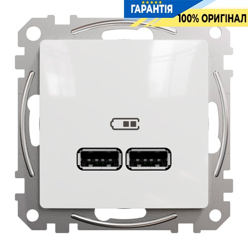 USB розетка тип A+A 2,1A Schneider Electric «Sedna Design» SDD111401 (цвет - белый)