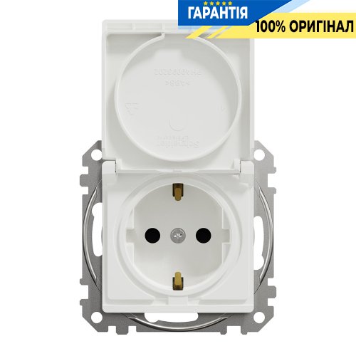 Розетка с з/к со шторками с крышкой Schneider Electric «Sedna Design» SDD111024 (цвет - белый)