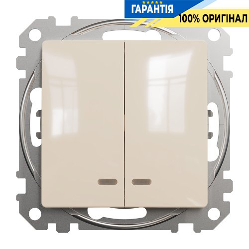 Вимикач з підсвічуванням 2-кл Schneider Electric «Sedna Design» SDD112105L (колір - бежевий)