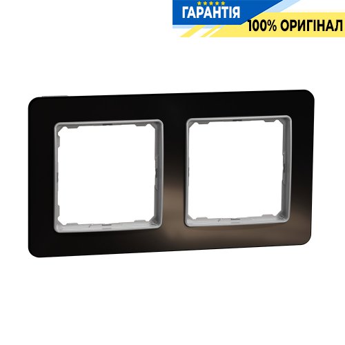 Рамка 2-я. Schneider Electric «Sedna Elements» SDD361802 (цвет - черное стекло)