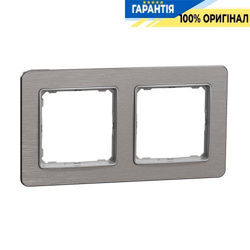 Рамка 2-я. Schneider Electric «Sedna Elements» SDD370802 (цвет - алюминий матовый)