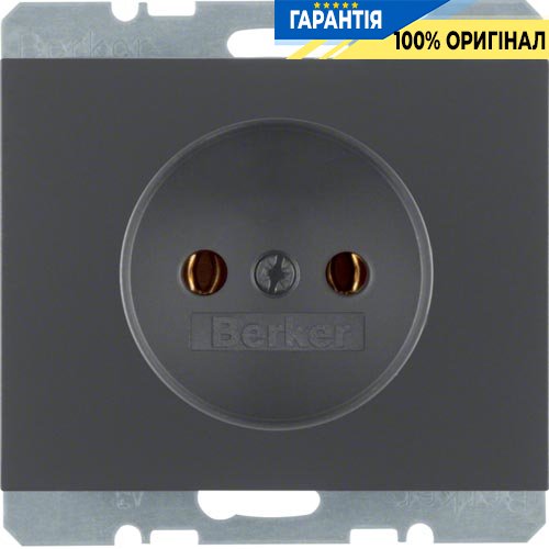 Розетка без з/к, антрацит, 16А/250В K.1, Berker 6167157006