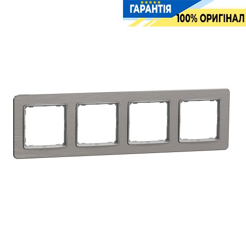 Рамка 4-я. Schneider Electric «Sedna Elements» SDD370804 (цвет - алюминий матовый)