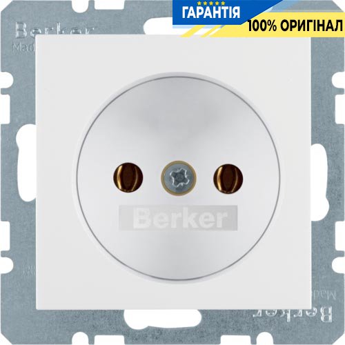 Розетка без з/к, полярно-белая, 16А/250В K.1, Berker 6167157009