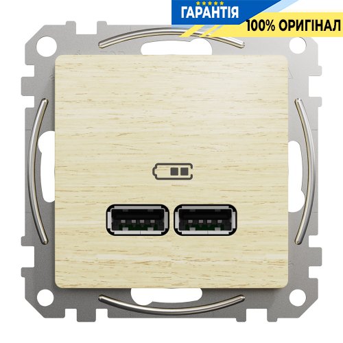 USB розетка тип A+A 2,1A «Sedna Elements» Schneider Electric SDD180401 (колір - береза)