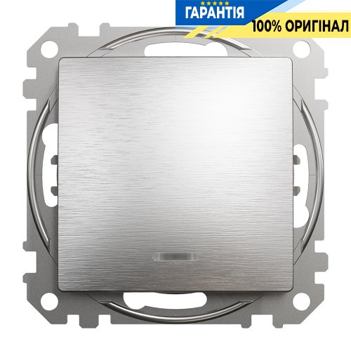 Перемикач з підсвічуванням 1-кл Schneider Electric Sedna Elements SDD170106L (колір - матовий алюміній)