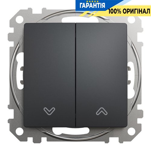 Кнопковий вимикач для жалюзі 2-кл Schneider Electric Sedna Design SDD114114 (колір - чорний)