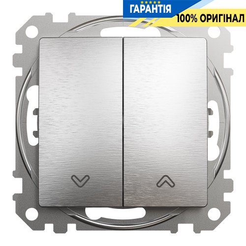 Кнопочный выключатель для жалюзи 2-кл Schneider Electric «Sedna Elements» SDD170114 (цвет - матовый алюминий)