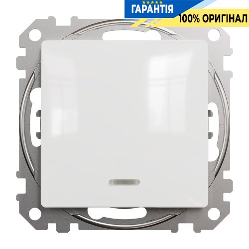 Переключатель с подсветкой 1-кл Schneider Electric «Sedna Design» SDD111106L (цвет - белый)