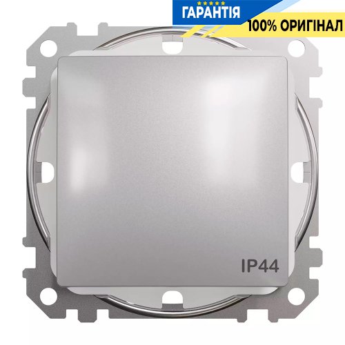 Перемикач 1-кл IP44 Schneider Electric Sedna Design SDD213106 (колір - алюміній)