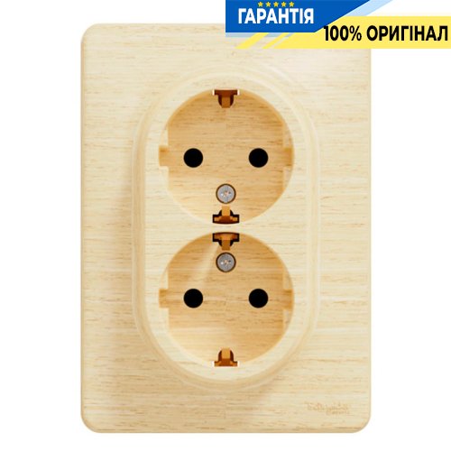 Розетка 2-а з з/к зі шторками Schneider Electric Sedna Elements SDD380221 (колір - береза)