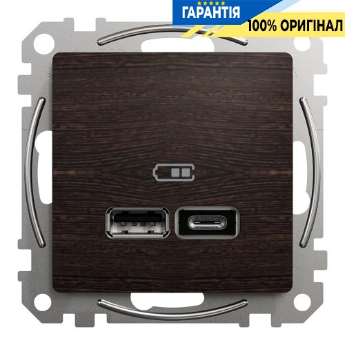 USB розетка тип A+C 2,4A Schneider Electric Sedna Elements SDD181402 (колір - венге)