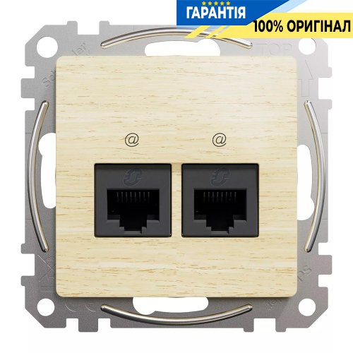 Комп'ютерна розетка 2-а RJ45 кат. 5е UTP Schneider Electric «Sedna Elements» SDD180452 (колір - береза)