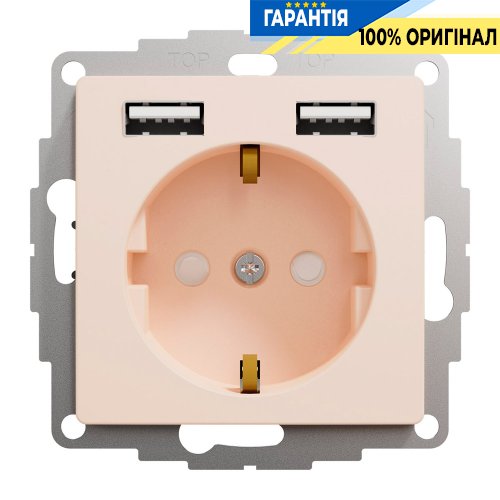 Розетка із заземленням + 2 USB тип Schneider Electric «Sedna Design» SDD112052 (колір - бежевий)