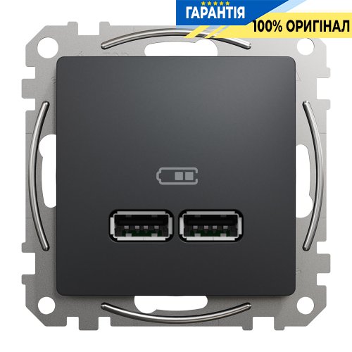 USB розетка тип A+A 2,1A Schneider Electric «Sedna Design» SDD114401 (цвет - черный)