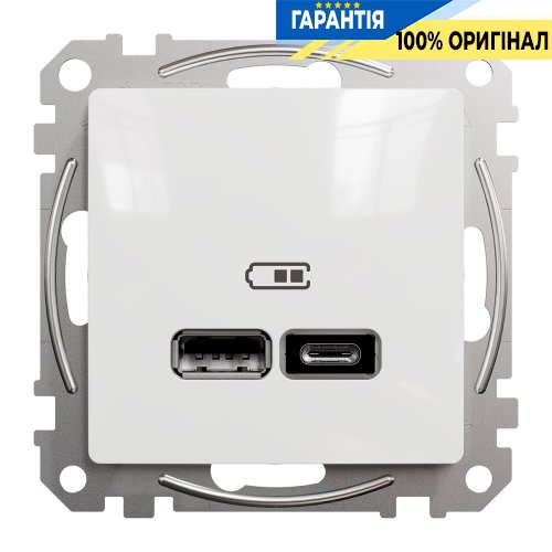 USB розетка тип A+C 2,4A Schneider Electric «Sedna Design» SDD111402 (цвет - белый)