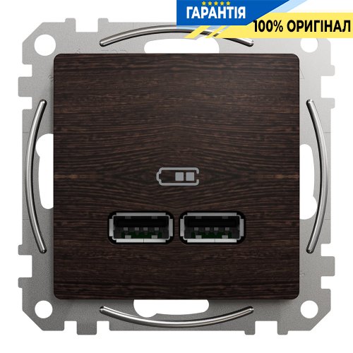 USB розетка тип A+A 2,1A «Sedna Elements» Schneider Electric SDD181401 (колір - венге)