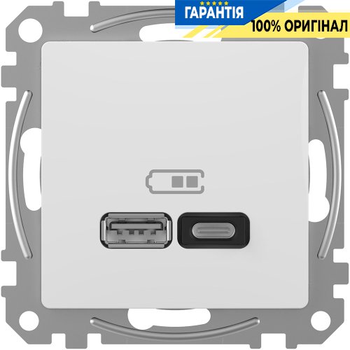 USB розетка тип A+C (45 Вт) Schneider Electric «Sedna Design» SDD111404 (цвет - белый)