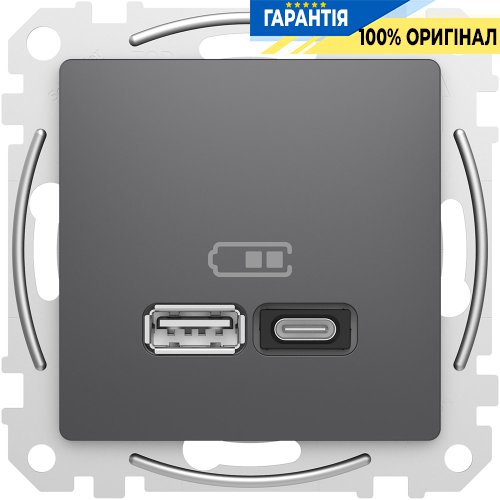 USB розетка тип A+C (45 Вт) Schneider Electric Sedna Design SDD114404 (колір - чорний)