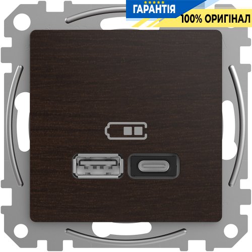 USB розетка тип A+C (45 Вт) Schneider Electric Sedna Elements SDD181404 (колір - венге)