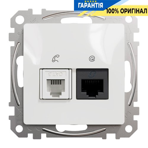Розетка телекоммуникационная RJ45+RJ11 6UTP Schneider Electric «Sedna Design» SDD111468 (цвет - белый)