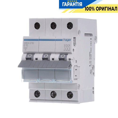 Автоматический выключатель Hager 3-полюсный, 10A , B, 6kA, MBN310