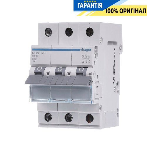 Автоматический выключатель Hager 3-полюсный, 25A , B, 6kA, MBN325