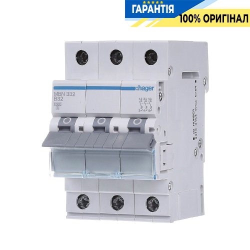 Автоматический выключатель Hager 3-полюсный, 32A , B, 6kA, MBN332
