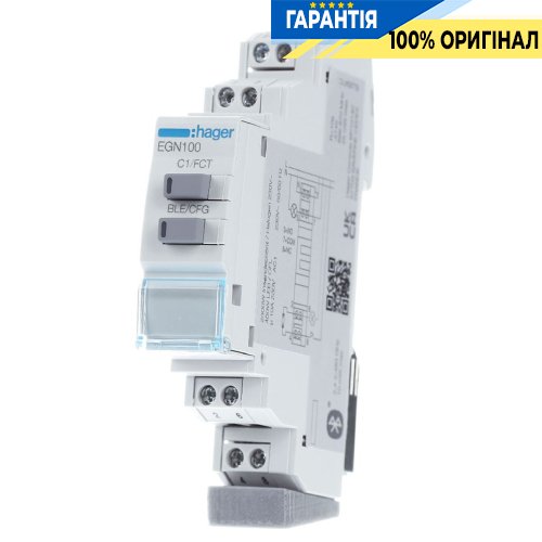 Таймер цифровий тижневий, 1-канал + Bluetooth, запас ходу 10 років Hager EGN100