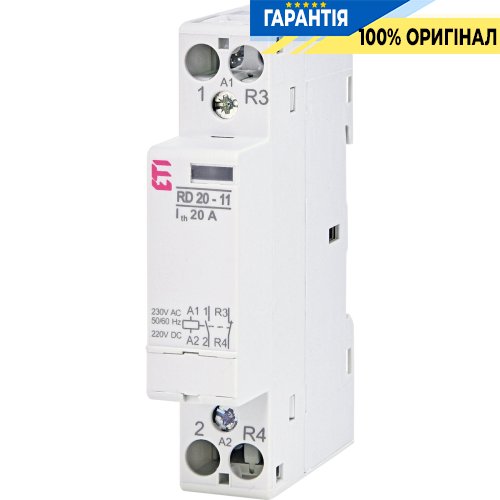 Контактор 1НО+1НЗ, 20А, 230V/AC/DC, RD 20-11 ETI 2464006