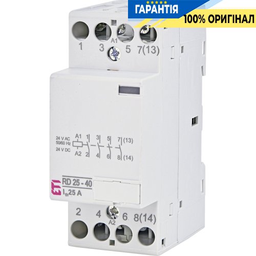 Контактор 4НО, 40А 24V/AC/DC RD 25-40 ETI 2464011