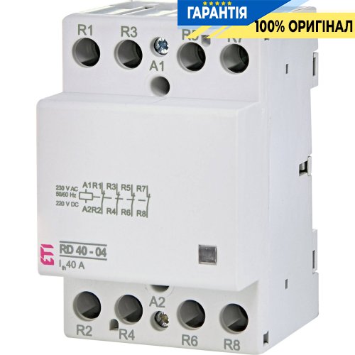 Контактор 4НЗ, 40А, 230V/AC/DC, RD 40-04 ETI 2464024
