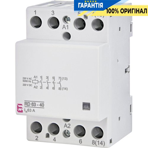 Контактор 4НВ, 63А, 230V/AC/DC, RD 63-40 ETI 2464026