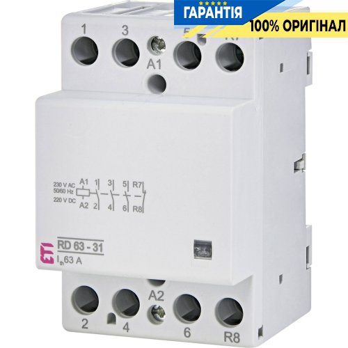 Контактор 3НВ+1НЗ, 63А, 230V/AC/DC, RD 63-31 ETI 2464028