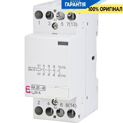 Контактор 4НВ, 25А, 230V/AC, RA 25-40 230V AC ETI 2464094