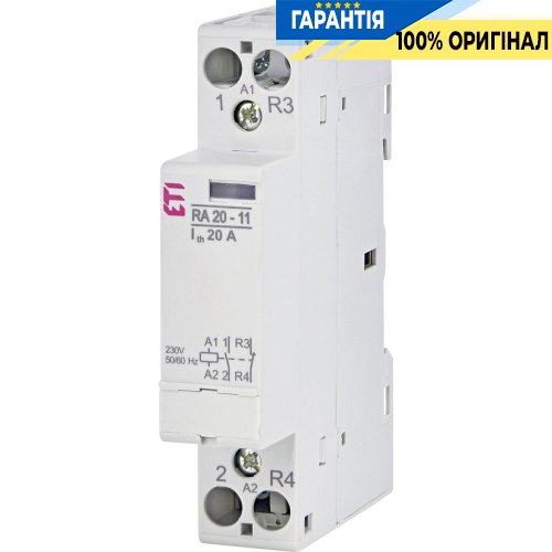 Контактор 1НО+1НЗ, 20А, 230V/AC, RA 20-11 ETI 2464097