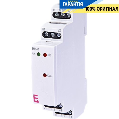 Імпульсне реле з функцією "пам'ять" MR-42 UNI  12-240V AC/DC (2x16A AC1) ETI 2470008