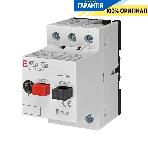 Автоматический выключатель защиты двигателя MS25-0,25 ETI 4600020