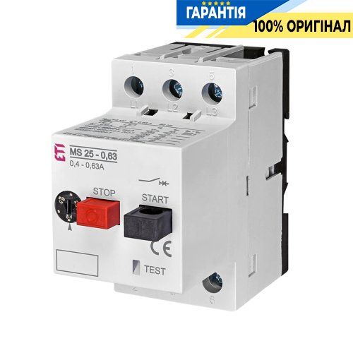 Автоматический выключатель защиты двигателя MS25-0,63 ETI 4600040