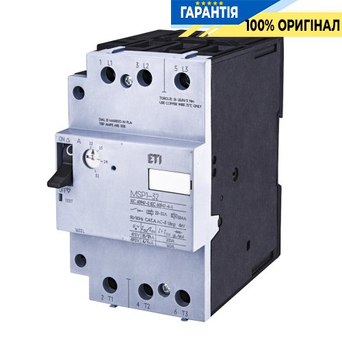 Автоматический выключатель защиты двигателя MSP1-32 (15 kW, 22-32A) ETI 4646628
