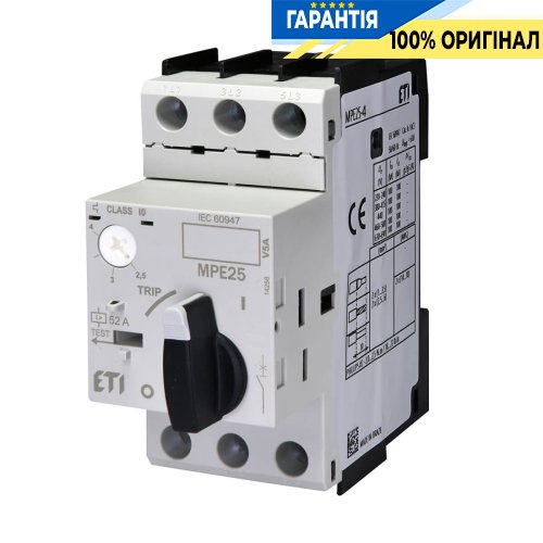 Автоматический выключатель защиты двигателя MPE25-4,0 ETI 4648008