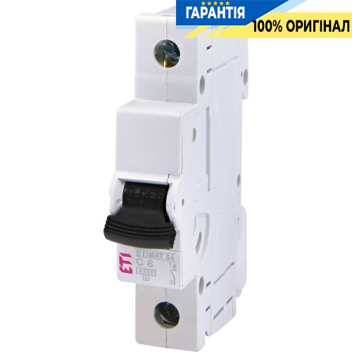 Автоматический выключатель 1p, C, 6A, (4,5 kA) ETIMAT S4 ETI 1910027